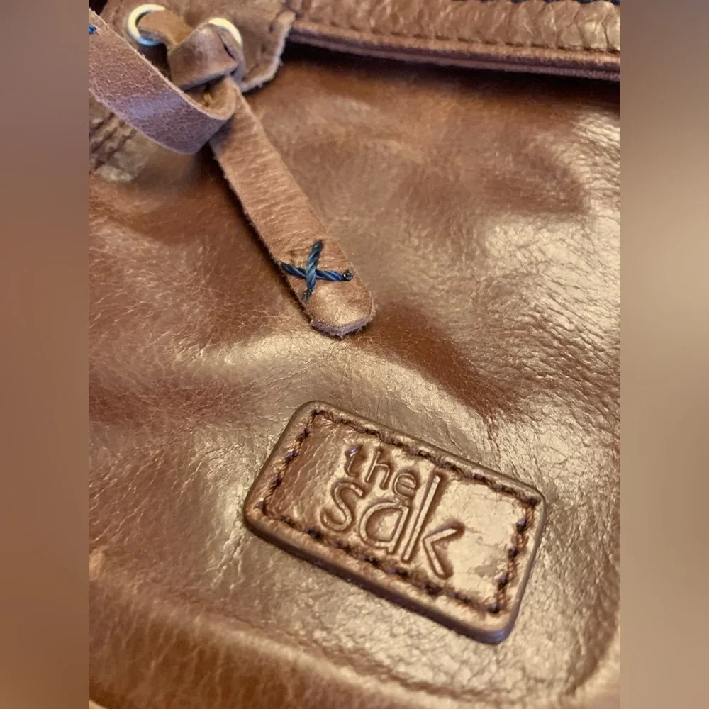 The Sak Ventura Brown Leather Backpack Crossbody Bag Convertible Boho Chic